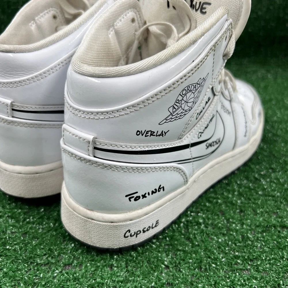 Air Jordan Air Jordan 1‎ Mid GS 'Schematic' DQ1864-100 5.5Y Boys White 2021 - Picture 7 of 10